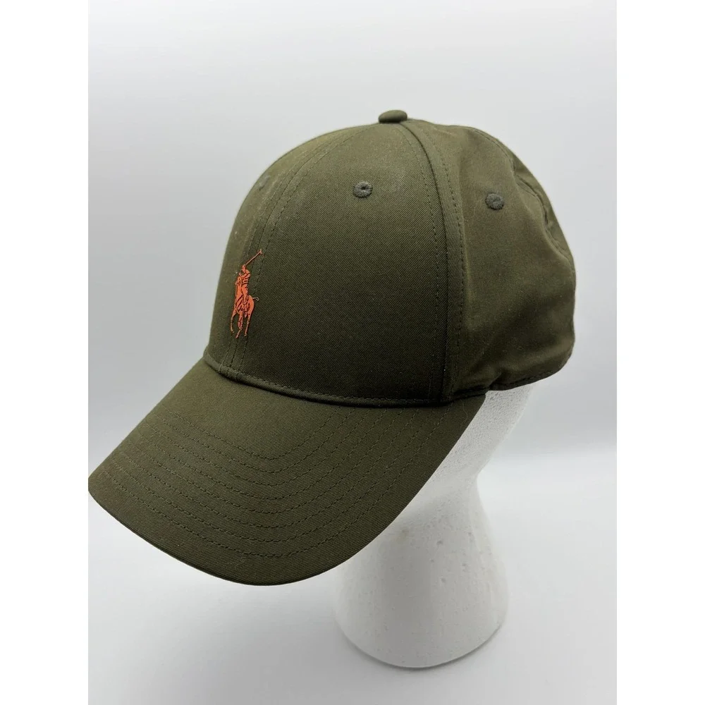 Polo Ralph Lauren Hat Cap Strap Back Olive Performance Pony Logo Mens One Size
